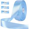 1-1/2 Inch 100 Yards Baby Pink Satin Ribbon, Solid Fabric Ribbon Roll for Flower Bouquet, Gift Wrapping, Roses Making, Handmade Crafts(Sky Blue)