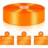 1-1/2 Inch 100 Yards Baby Pink Satin Ribbon, Solid Fabric Ribbon Roll for Flower Bouquet, Gift Wrapping, Roses Making, Handmade Crafts(Torrid Orange)