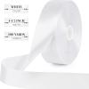 1-1/2 Inch 100 Yards Baby Pink Satin Ribbon, Solid Fabric Ribbon Roll for Flower Bouquet, Gift Wrapping, Roses Making, Handmade Crafts(White)