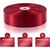 1-1/2 Inch 100 Yards Baby Pink Satin Ribbon, Solid Fabric Ribbon Roll for Flower Bouquet, Gift Wrapping, Roses Making, Handmade Crafts(Wine Red)