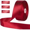 1-1/2 Inch 100 Yards Baby Pink Satin Ribbon, Solid Fabric Ribbon Roll for Flower Bouquet, Gift Wrapping, Roses Making, Handmade Crafts(Wine Red)