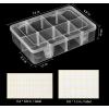 2 Pack 8 Grids Bead Organizer and Storage, Plastic Organizer Box with Removable Dividers and Labels for Jewelry Crafts Small Parts Electronics Tackle Boxes (2)(4)