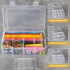2 Pack 8 Grids Bead Organizer and Storage, Plastic Organizer Box with Removable Dividers and Labels for Jewelry Crafts Small Parts Electronics Tackle Boxes (2)(2)