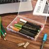 24 Pack Mixed Sizes Rectangular Mini Plastic Containers Clear Plastic Storage Boxes with Hinged Lids and Labels Empty Beads Organizers for Small Items Art Craft Jewelry Projects(4 Size 24 Pcs)