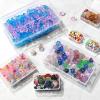 24 Pack Mixed Sizes Rectangular Mini Plastic Containers Clear Plastic Storage Boxes with Hinged Lids and Labels Empty Beads Organizers for Small Items Art Craft Jewelry Projects(5 Size 28 Pcs)
