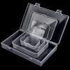 24 Pack Mixed Sizes Rectangular Mini Plastic Containers Clear Plastic Storage Boxes with Hinged Lids and Labels Empty Beads Organizers for Small Items Art Craft Jewelry Projects(4 Size 24 Pcs)