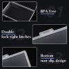 24 Pack Mixed Sizes Rectangular Mini Plastic Containers Clear Plastic Storage Boxes with Hinged Lids and Labels Empty Beads Organizers for Small Items Art Craft Jewelry Projects(4 Size 24 Pcs)