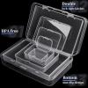 24 Pack Mixed Sizes Rectangular Mini Plastic Containers Clear Plastic Storage Boxes with Hinged Lids and Labels Empty Beads Organizers for Small Items Art Craft Jewelry Projects(5 Size 28 Pcs)