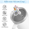 4 Pcs Heart Straw Toppers for Stanley Cups, Cute Red Pink Heart Straw Cover Caps for 40&30 oz Stanley Cups Tumblers with DIA 10 mm Straws(Cute Animals)