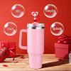 4 Pcs Heart Straw Toppers for Stanley Cups, Cute Red Pink Heart Straw Cover Caps for 40&30 oz Stanley Cups Tumblers with DIA 10 mm Straws(Heart)
