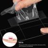 45 Pack 3x3x3 Inches Clear Favor Boxes with Ribbons, Transparent Plastic Cube Treat Boxes for Candy Goodie Gift, Small Individual Hot Cocoa Bomb Packaging Box(2.17×2.17×1.38 Inch)