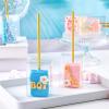45 Pack 3x3x3 Inches Clear Favor Boxes with Ribbons, Transparent Plastic Cube Treat Boxes for Candy Goodie Gift, Small Individual Hot Cocoa Bomb Packaging Box(3.5×2.4×1.38 Inch)