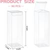 45 Pack 3x3x3 Inches Clear Favor Boxes with Ribbons, Transparent Plastic Cube Treat Boxes for Candy Goodie Gift, Small Individual Hot Cocoa Bomb Packaging Box(2x2x6 Inch)