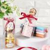 45 Pack 3x3x3 Inches Clear Favor Boxes with Ribbons, Transparent Plastic Cube Treat Boxes for Candy Goodie Gift, Small Individual Hot Cocoa Bomb Packaging Box(2x2x6 Inch)