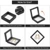 4Pcs Challenge Coin Holder, 3D Floating Frame Display Case with Stand for AA Coin Medallion Military Medal Specimen Jewelry, 2.75×2.75 inches(2.75 x 2.75 inches)