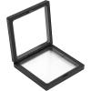 4Pcs Challenge Coin Holder, 3D Floating Frame Display Case with Stand for AA Coin Medallion Military Medal Specimen Jewelry, 2.75×2.75 inches(4.33 x 4.33 inches)