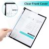 5PCS Clear Report Covers with Swing Clip, Professional Clear Front Presentation Folders Resume Folder, 30 Sheets Capacity A4 Size File Document Organizer, No Punch Needed(Black-5pack)