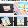 60 Pages Small Scrapbook Album with 6 Metallic Markers, 8.5 x 5.9 Inches Black Paper Photo Album for Wedding Anniversary, Family DIY Scrapbook Accessories(11.5*8.5 Inches 80Pages)
