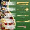 Charcuterie Board Accessories, 18 Pcs Silver Stainless Steel Spreader Knives Set Include Mini Serving Tongs, Cheese Butter Knives, Spoons, Forks, Honey Dippers(Gold)