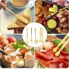 Charcuterie Board Accessories, 18 Pcs Silver Stainless Steel Spreader Knives Set Include Mini Serving Tongs, Cheese Butter Knives, Spoons, Forks, Honey Dippers(Gold)