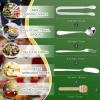 Charcuterie Board Accessories, 18 Pcs Silver Stainless Steel Spreader Knives Set Include Mini Serving Tongs, Cheese Butter Knives, Spoons, Forks, Honey Dippers(Silver)