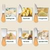 Charcuterie Board Accessories Wooden Handle Cheese Knife Set, Charcuterie Utensils Include Cheese Knifes, Tongs, Spreaders, Forks, Spoons, Honey Dippers, Flags (42 Pieces)