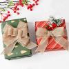 Christmas Burlap Wired Ribbon, 1-1/2 Inch x 10 Yard, Natural Solid Wired Edge Ribbon for Christmas Gift Wrapping, Xmas Tree Wreaths Decoration, Big Bow Crafts