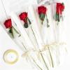 Jutieuo 100Pcs Single Rose Sleeve with 100Pcs Floral Water Tubes for Fresh Flowers, Transparent Single Flower Sleeve Individual Rose Wrap Bulk for Mother’s Day Events, Florist Supplies(White Diamond 100 Bags)