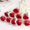 Jutieuo 100Pcs Single Rose Sleeve with 100Pcs Floral Water Tubes for Fresh Flowers, Transparent Single Flower Sleeve Individual Rose Wrap Bulk for Mother’s Day Events, Florist Supplies(White Gold Line 100 bags)