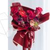 Jutieuo 20 Sheets Pink Flower Wrapping Paper, Waterproof Translucent Korean Floral Paper for Flower Bouquet Wraps Gift Packaging Florist Supplies (22.8 x 22.8 inch)(Burgundy)