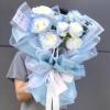 Jutieuo 20 Sheets Pink Flower Wrapping Paper, Waterproof Translucent Korean Floral Paper for Flower Bouquet Wraps Gift Packaging Florist Supplies (22.8 x 22.8 inch)(Light Blue)
