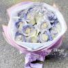 Jutieuo 20 Sheets Pink Flower Wrapping Paper, Waterproof Translucent Korean Floral Paper for Flower Bouquet Wraps Gift Packaging Florist Supplies (22.8 x 22.8 inch)(Light Purple)