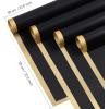 Jutieuo 20 Sheets Pink Flower Wrapping Paper, Waterproof Translucent Korean Floral Paper for Flower Bouquet Wraps Gift Packaging Florist Supplies (22.8 x 22.8 inch)(Black Gold Edge)