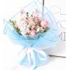 Jutieuo 20 Sheets Pink Flower Wrapping Paper, Waterproof Translucent Korean Floral Paper for Flower Bouquet Wraps Gift Packaging Florist Supplies (22.8 x 22.8 inch)(Light Blue)
