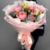 Jutieuo 20 Sheets Pink Flower Wrapping Paper, Waterproof Translucent Korean Floral Paper for Flower Bouquet Wraps Gift Packaging Florist Supplies (22.8 x 22.8 inch)(Pink Pink Edge)