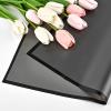 Jutieuo 20 Sheets Pink Flower Wrapping Paper, Waterproof Translucent Korean Floral Paper for Flower Bouquet Wraps Gift Packaging Florist Supplies (22.8 x 22.8 inch)(Black Black Edge)