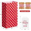 Jutieuo 30 PCS Valentine’s Day Gift Bags with Cards, Cute Polka Dots Red Valentine Paper Treat Bags Classroom Gift Goodie Bag for Valentines Party Favors(Red & White Polka Dot)