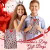 Jutieuo 30 PCS Valentine’s Day Gift Bags with Cards, Cute Polka Dots Red Valentine Paper Treat Bags Classroom Gift Goodie Bag for Valentines Party Favors(Black & Red Heart)