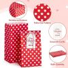 Jutieuo 30 PCS Valentine’s Day Gift Bags with Cards, Cute Polka Dots Red Valentine Paper Treat Bags Classroom Gift Goodie Bag for Valentines Party Favors(Red & White Polka Dot)