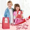 Jutieuo 30 PCS Valentine’s Day Gift Bags with Cards, Cute Polka Dots Red Valentine Paper Treat Bags Classroom Gift Goodie Bag for Valentines Party Favors(Red & White Polka Dot)