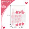 Jutieuo 30Pcs Valentine’s Day Small Gift Bags, Pink Heart Valentines Goodie Bag with Tin Tie Tab Lock, Valentine Candy Cookie Packaging Treat Bags for Party Supplies(30)