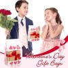 Jutieuo 30Pcs Valentine’s Day Small Gift Bags, Pink Heart Valentines Goodie Bag with Tin Tie Tab Lock, Valentine Candy Cookie Packaging Treat Bags for Party Supplies(30)