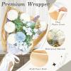 Jutieuo 50 Pcs Flower Bags for Bouquet, Flower Wrapping Kraft Paper Floral Sleeve Bouquet Bags with Ribbons for Florist Supplies Wedding Birthday Mother’s Day, 14×22 Inches