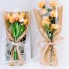Jutieuo 50 Pcs Flower Bags for Bouquet, Flower Wrapping Kraft Paper Floral Sleeve Bouquet Bags with Ribbons for Florist Supplies Wedding Birthday Mother’s Day, 14×22 Inches
