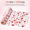 Jutieuo Heart Clear Cellophane Wrap Roll | 100’Ft. Long X 34”In. Extra Wide | 2.5 Mil Thick Crystal Clear | Mother’s Day Bouquet, Baskets, Gifts, Crafts, Treats, Wrapping | Food Grade (34″ Fold into 17″)(Heart)