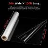 Jutieuo Heart Clear Cellophane Wrap Roll | 100’Ft. Long X 34”In. Extra Wide | 2.5 Mil Thick Crystal Clear | Mother’s Day Bouquet, Baskets, Gifts, Crafts, Treats, Wrapping | Food Grade (34″ Fold into 17″)(Clear)