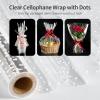 Jutieuo Heart Clear Cellophane Wrap Roll | 100’Ft. Long X 34”In. Extra Wide | 2.5 Mil Thick Crystal Clear | Mother’s Day Bouquet, Baskets, Gifts, Crafts, Treats, Wrapping | Food Grade (34″ Fold into 17″)(White Dot)