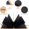 Scrapbook Album 6×8 Inch Small Photo Album with DIY Accessories Set, Stretchable Folding Kraft Paper Memory Book for Wedding Anniversary (Black)(Black)