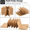 Scrapbook Album 6×8 Inch Small Photo Album with DIY Accessories Set, Stretchable Folding Kraft Paper Memory Book for Wedding Anniversary (Black)(Brown)