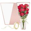 100 PCS Wave Edge Flower Bags for Bouquet, Clear Plastic Flower Bouquet Wrapping Paper Floral Sleeve Bags with Ribbons for Florist Bar Supplies (11.8×17.7 Inches Medium Size)(White-50pcs)